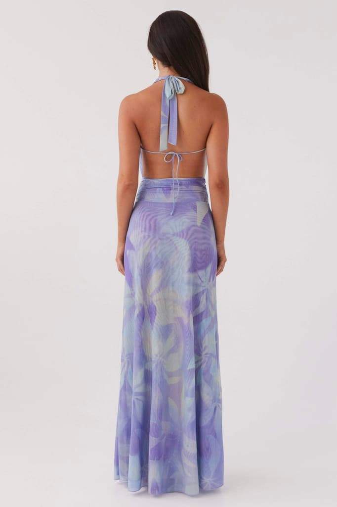 Antonia Patterned Halterneck Maxi-Length Dress