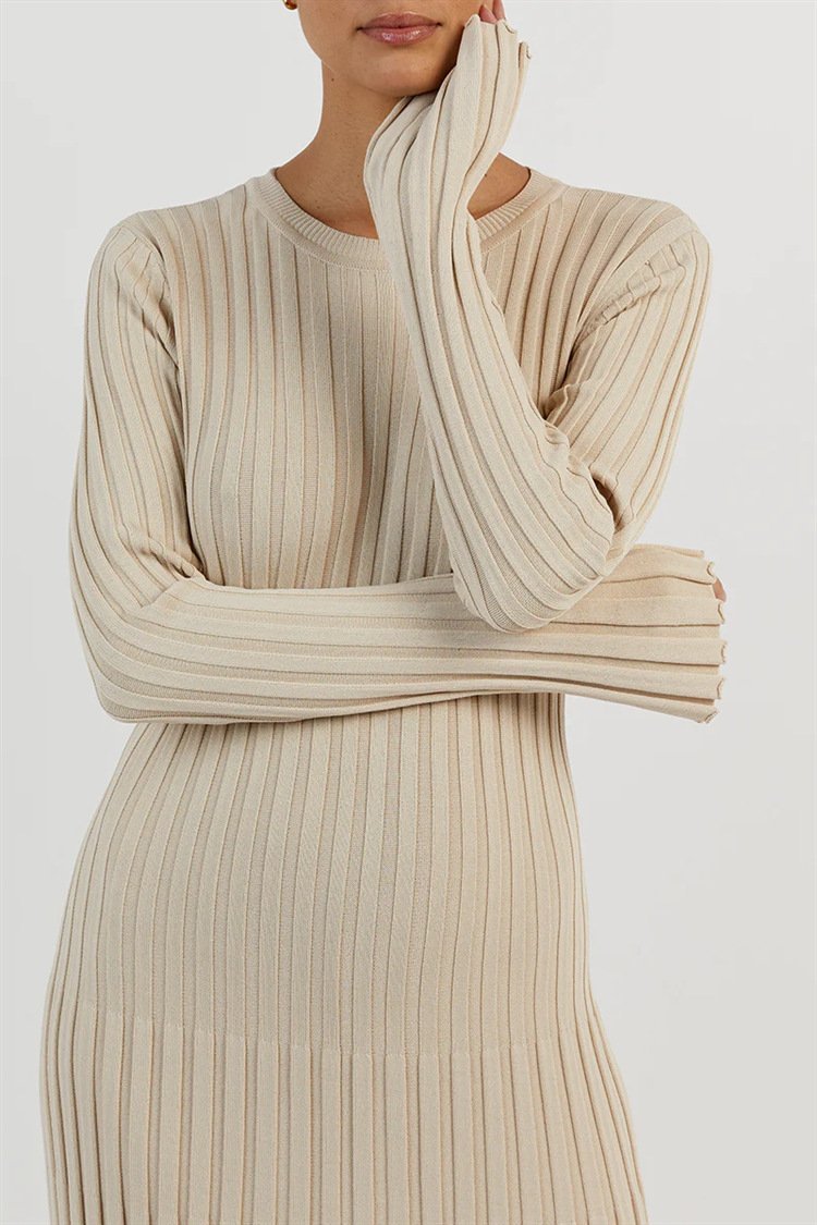 Modern Antonia Rib Flare Maxi Knit Dress