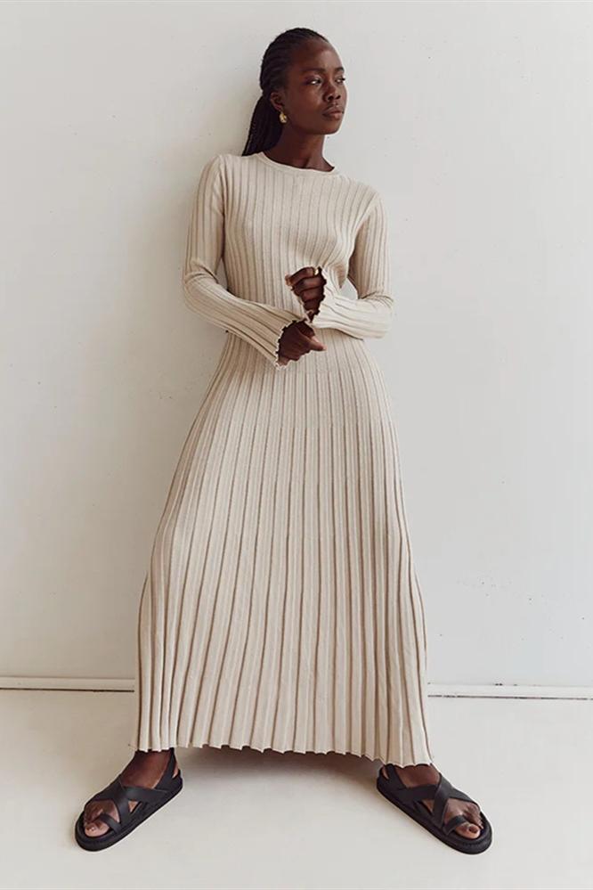 Modern Antonia Rib Flare Maxi Knit Dress