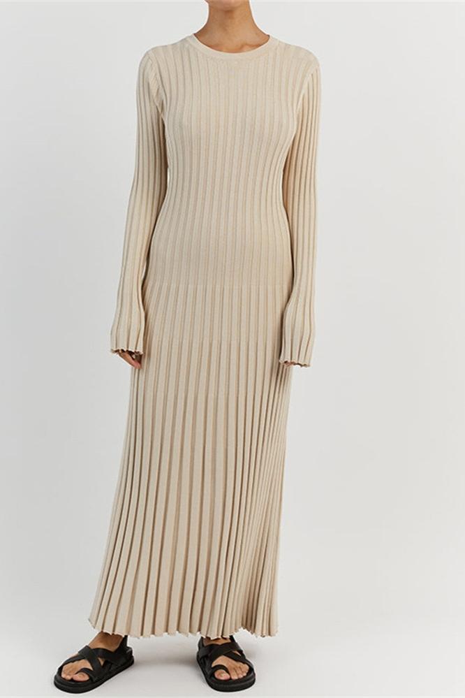 Modern Antonia Rib Flare Maxi Knit Dress