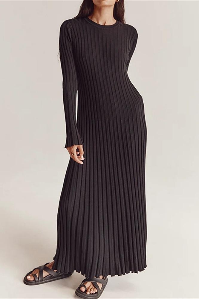 Modern Antonia Rib Flare Maxi Knit Dress