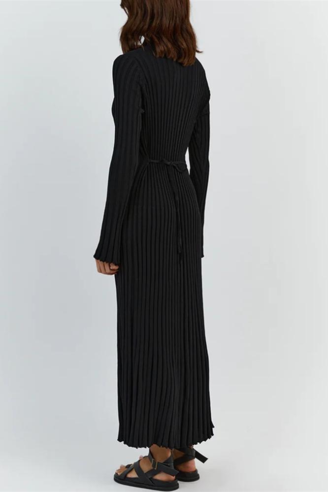 Modern Antonia Rib Flare Maxi Knit Dress