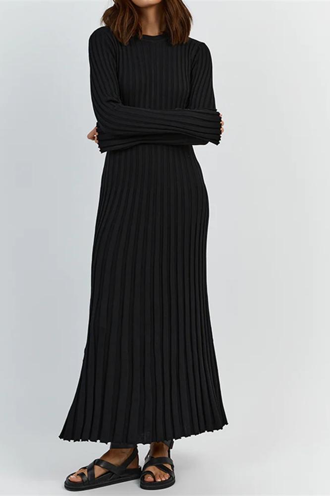 Modern Antonia Rib Flare Maxi Knit Dress