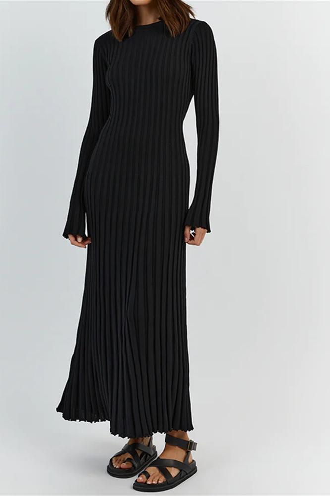Modern Antonia Rib Flare Maxi Knit Dress