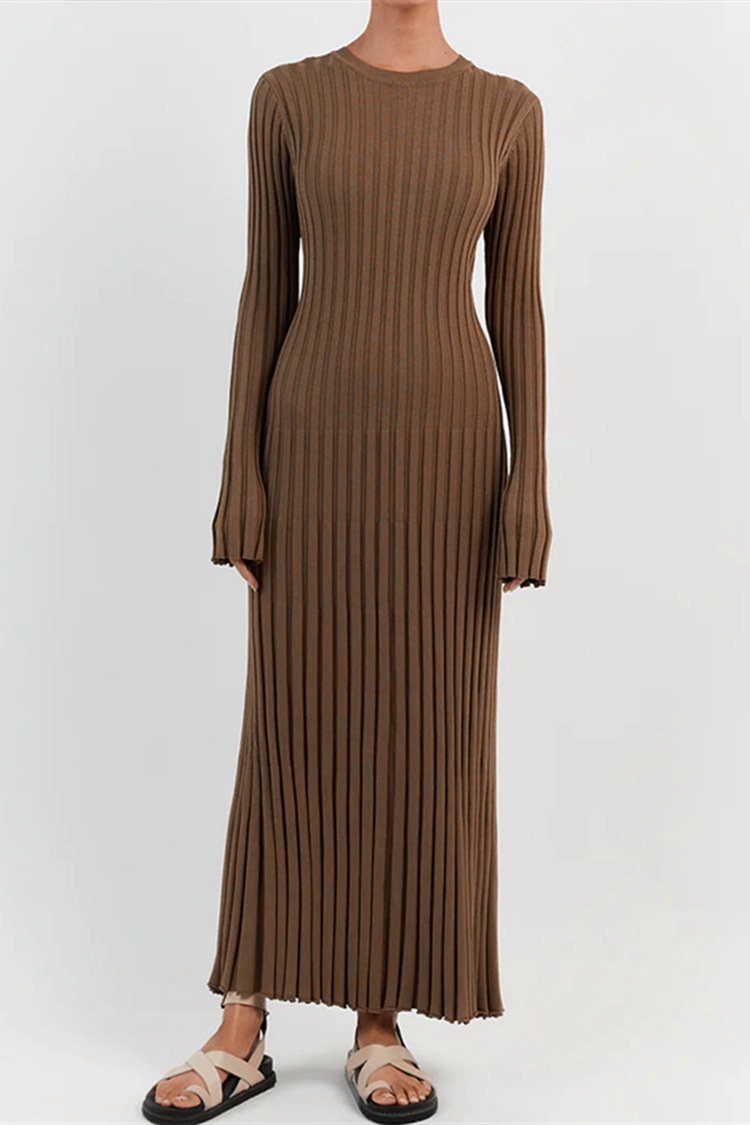Modern Antonia Rib Flare Maxi Knit Dress
