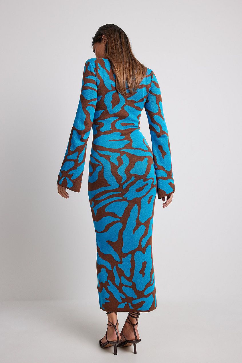 Ava Jacquard Knit Midi-Length Dress