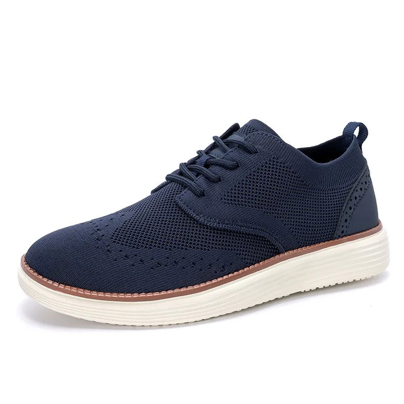 Knit Brogue Shoes with Wingtip Brogue Detail