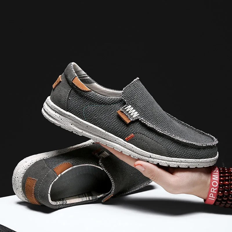 Canvas Slip-On Shoes with Rubber Sole