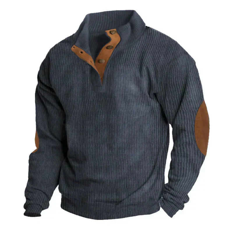 Wool Blend Sweater with Button Front