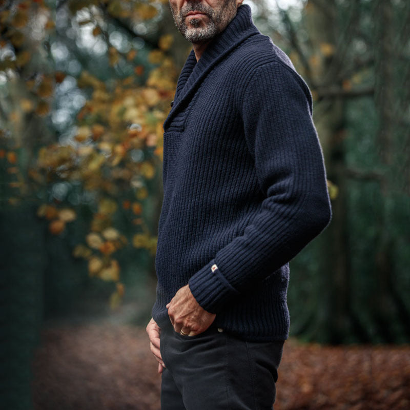 Wool Blend Cardigan with Zip Front