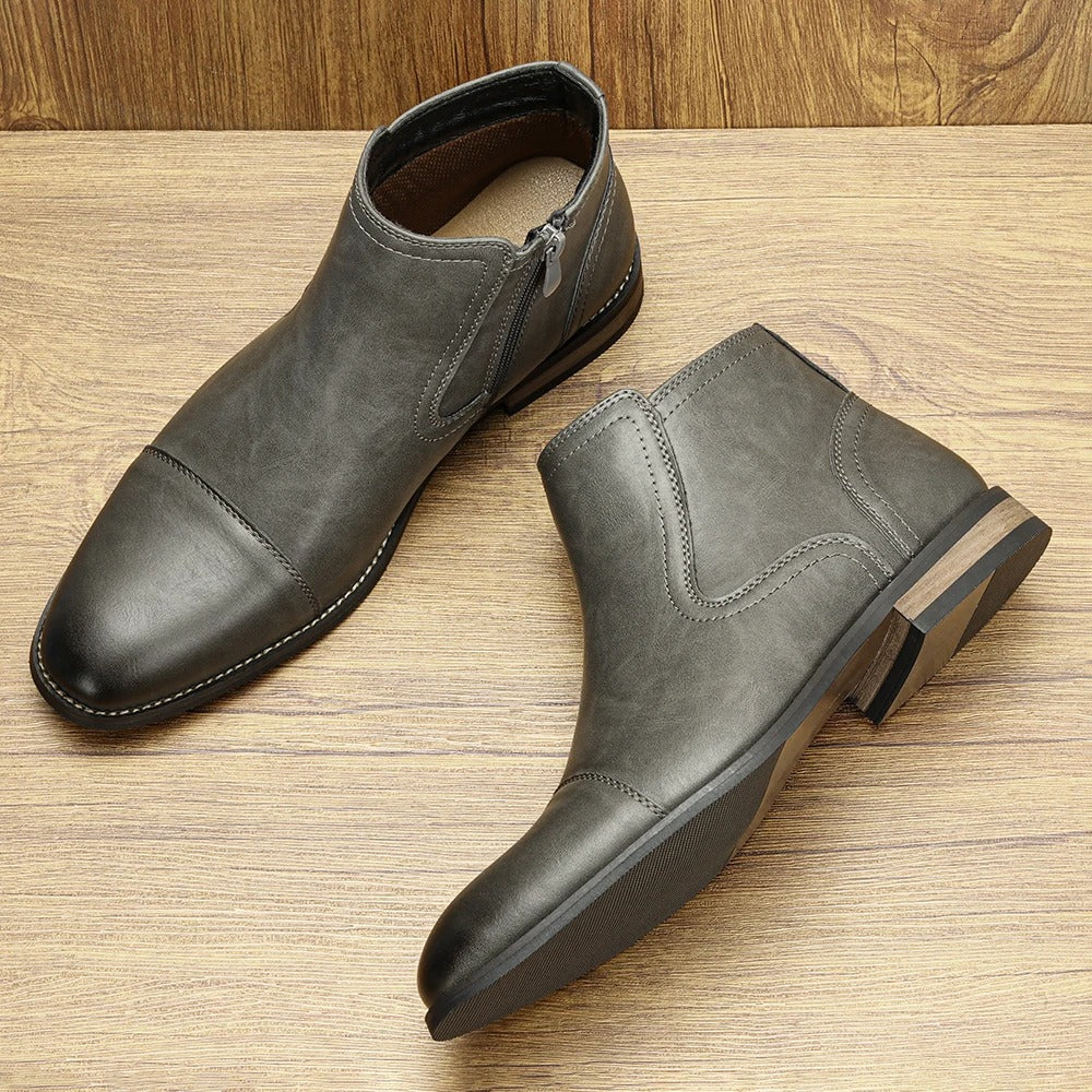 Chelsea Boots with Cap-Toe Detail