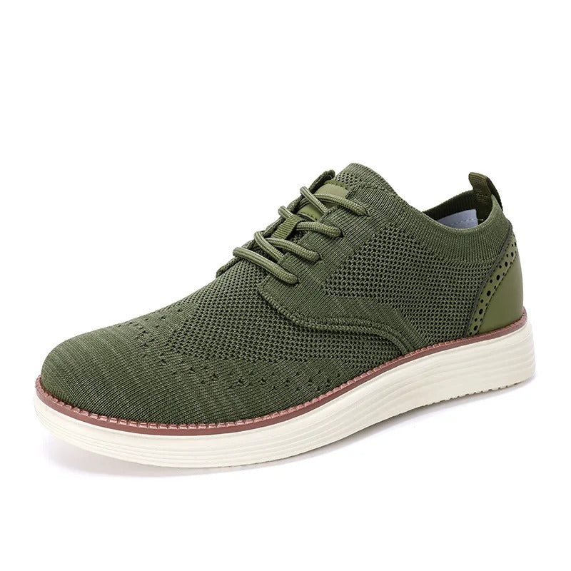Knit Brogue Shoes with Wingtip Brogue Detail