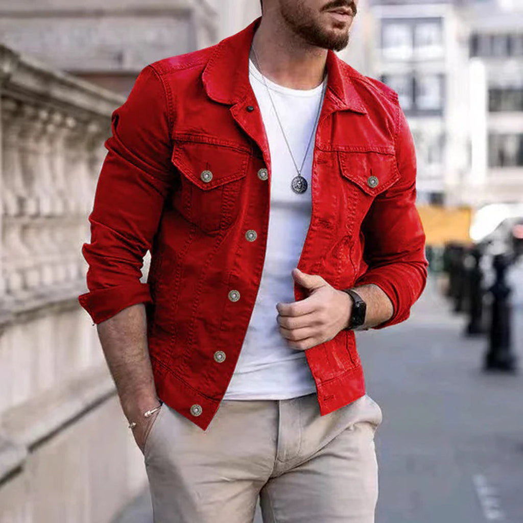 Denim Jacket with Zip Front