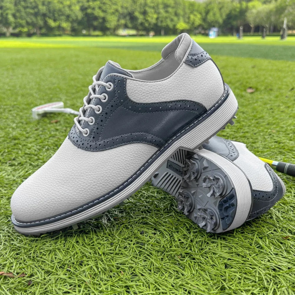 Pebbled Leather Brogue Shoes with Pebbled Texture