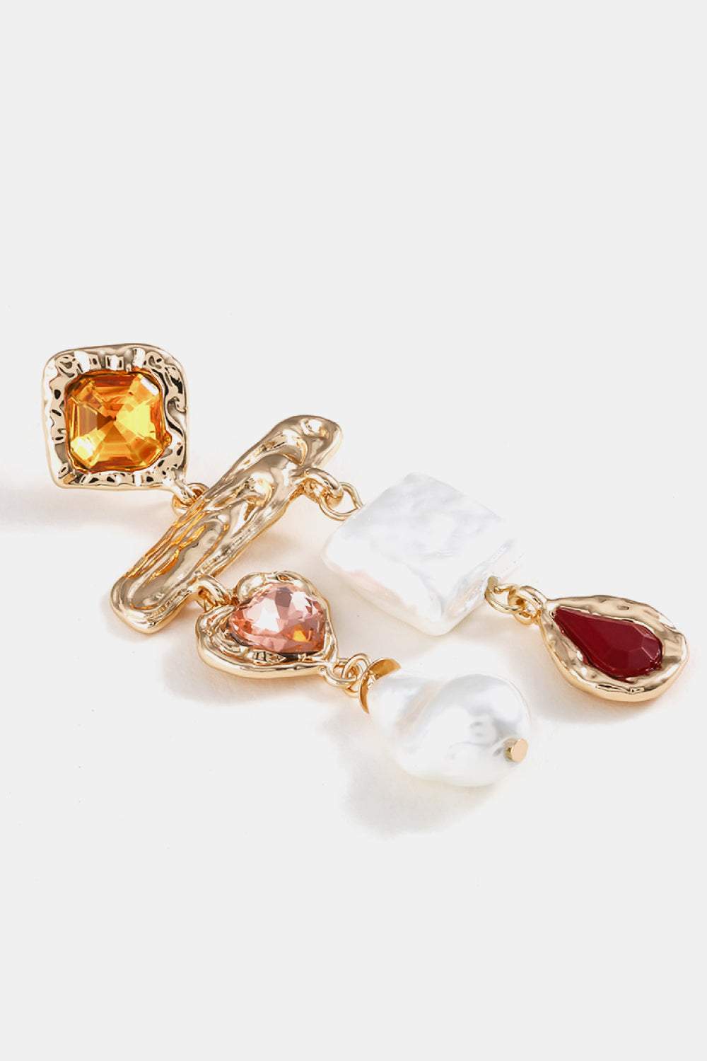 Statement Baroque Colorful Gem Pearl Earrings