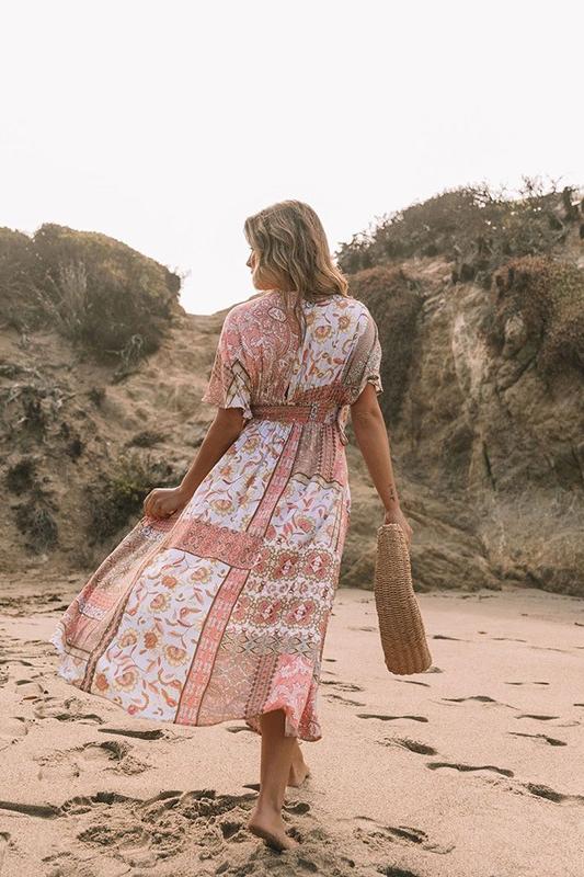 Basia Patterned V-Neck Cover-up