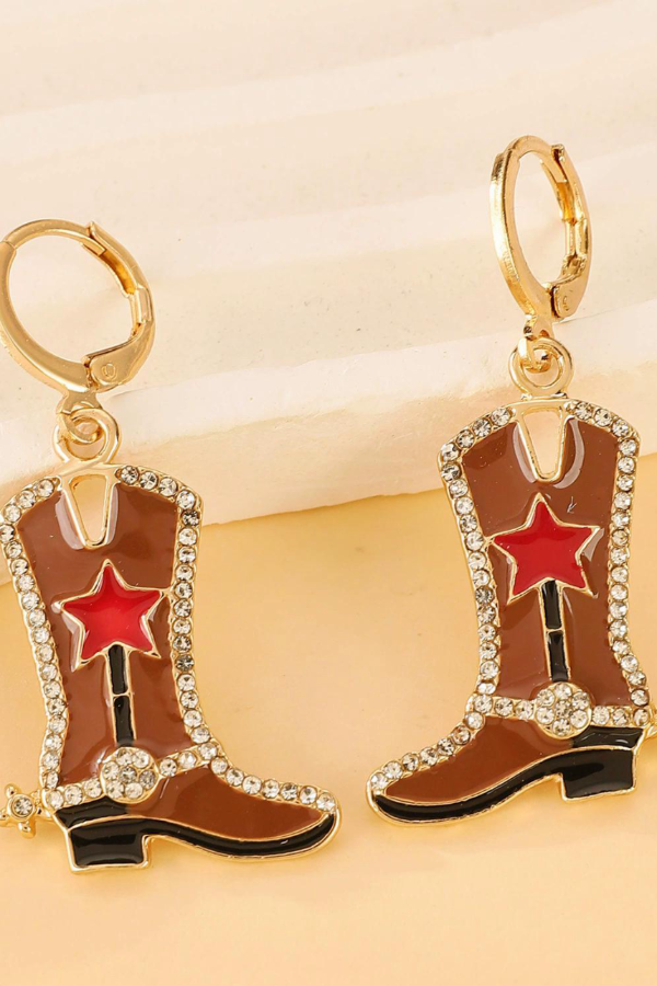 Statement Women's Western Shoes Hat Earrings