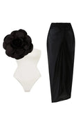 3D Flower Solid Swimsuit