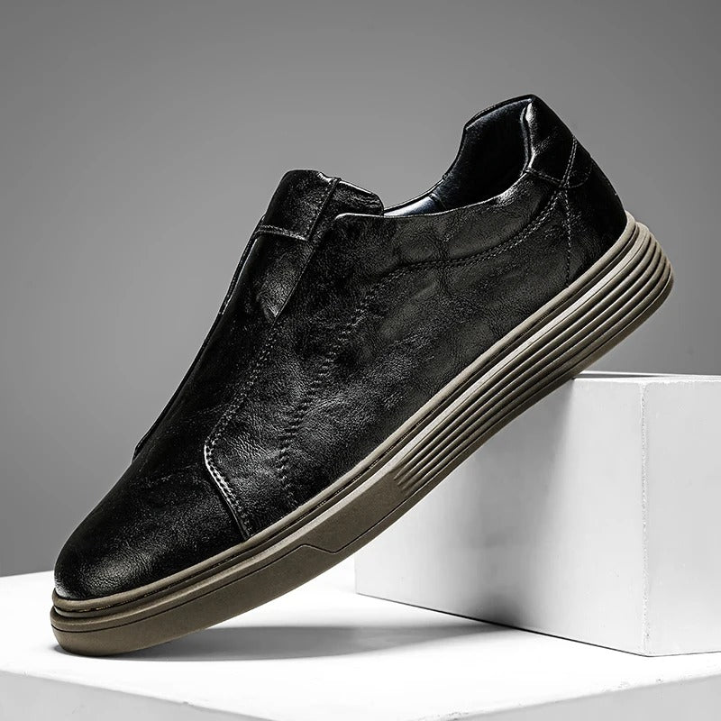 Leather Sneakers with Broken-In Comfort