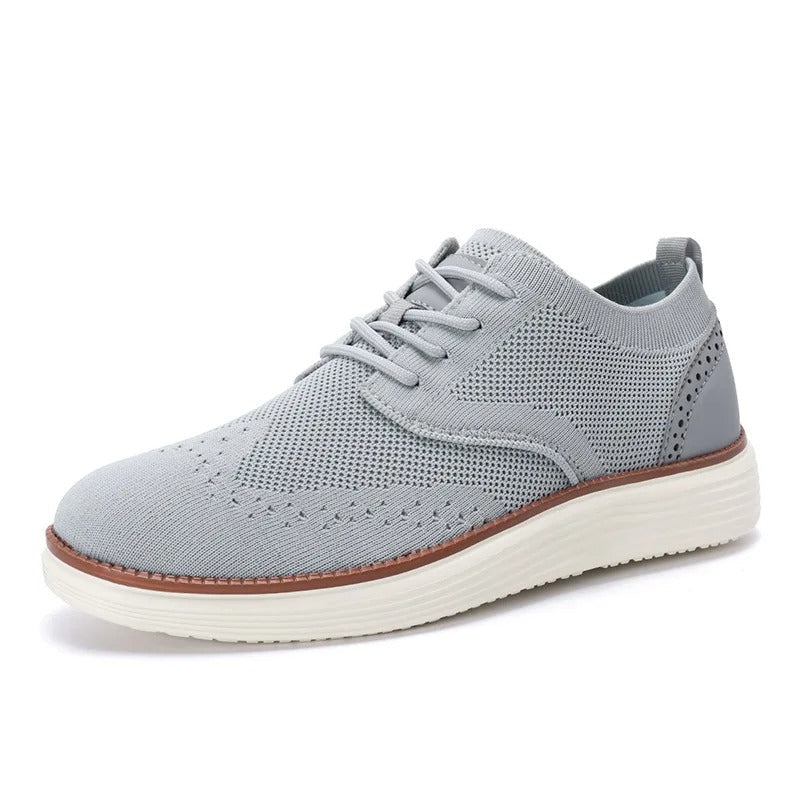 Knit Brogue Shoes with Wingtip Brogue Detail