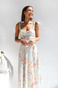 Beata Patterned Strap Midi-Length Dress