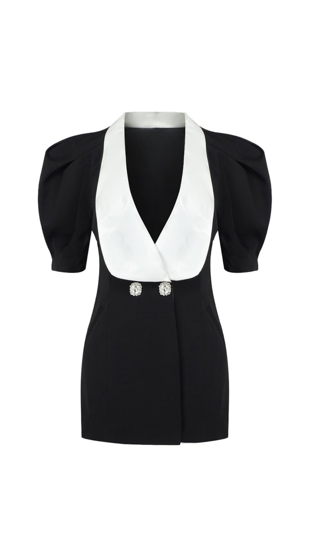 Elsie V-Neck Open-Back Bowtie Mini-Length Dress