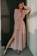 Bertha Flower V-Neck Midi-Length Dress