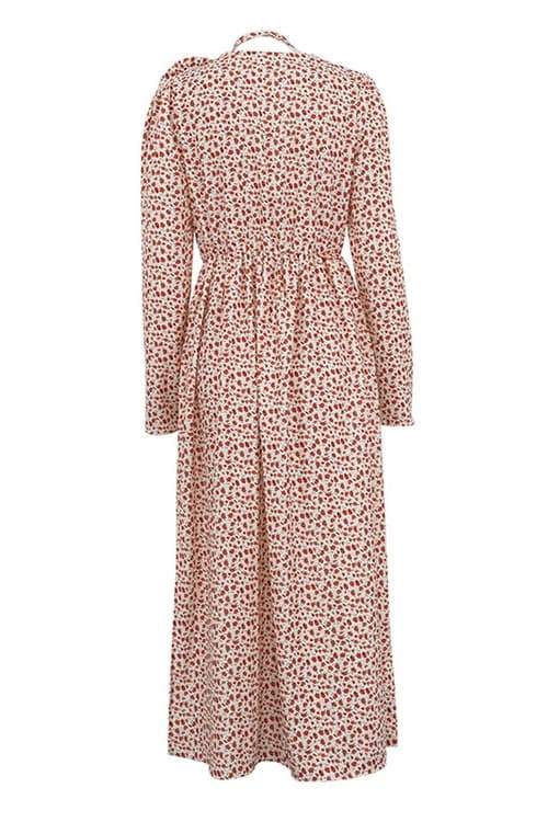 Bertha Flower V-Neck Midi-Length Dress