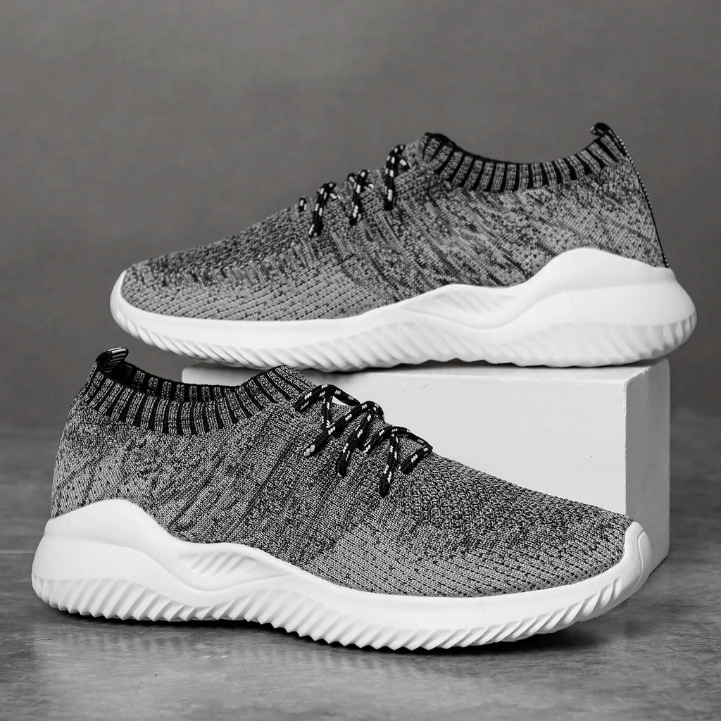 Mesh Knit Sneakers with Woven Detail