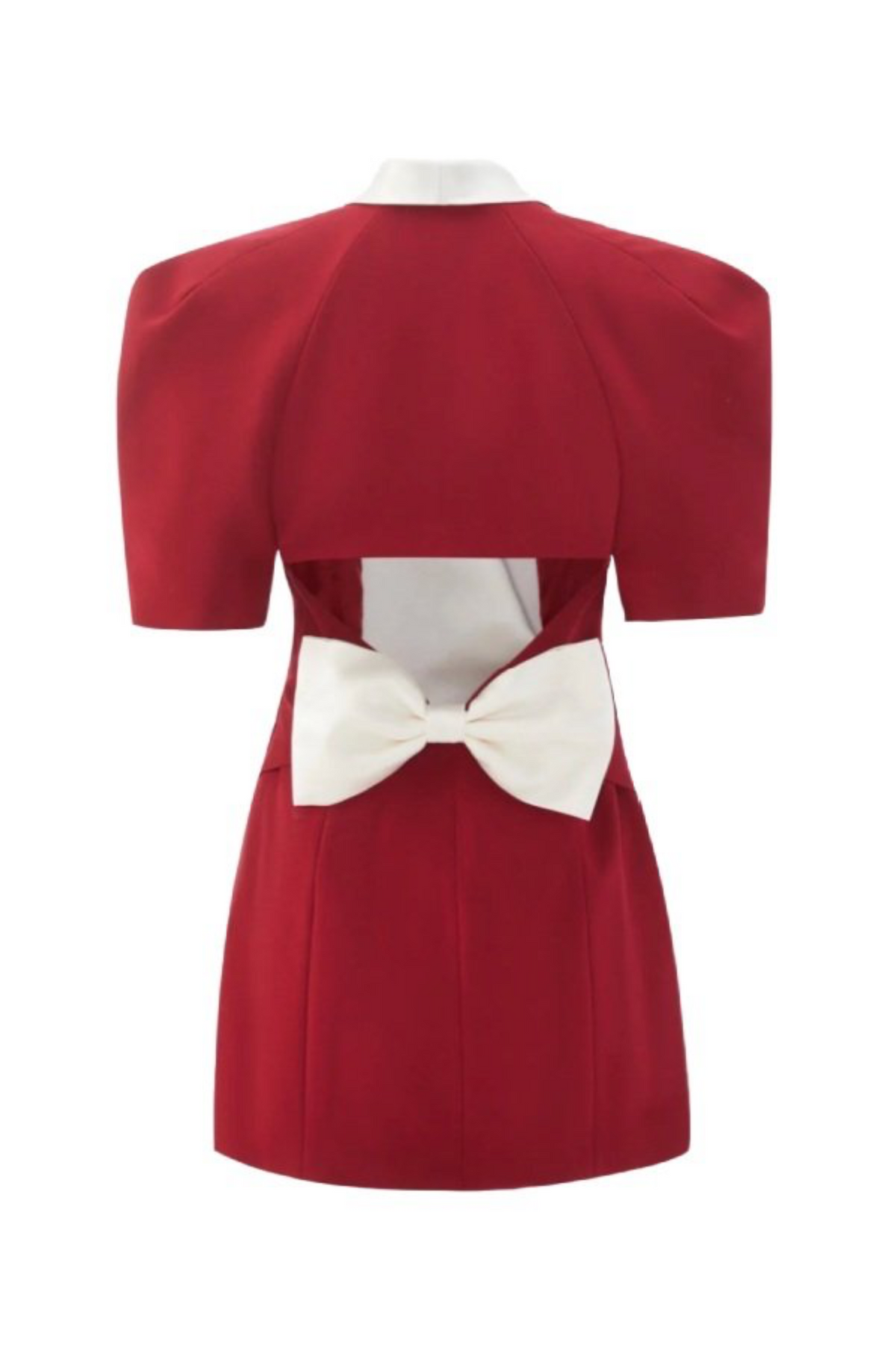Elsie V-Neck Open-Back Bowtie Mini-Length Dress