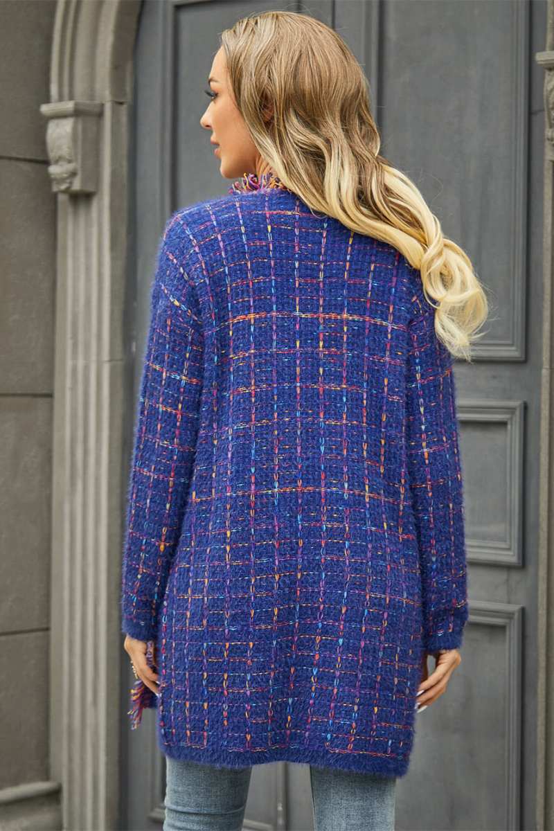 Modern Pate Pocketed Knit Cardigan - Blue