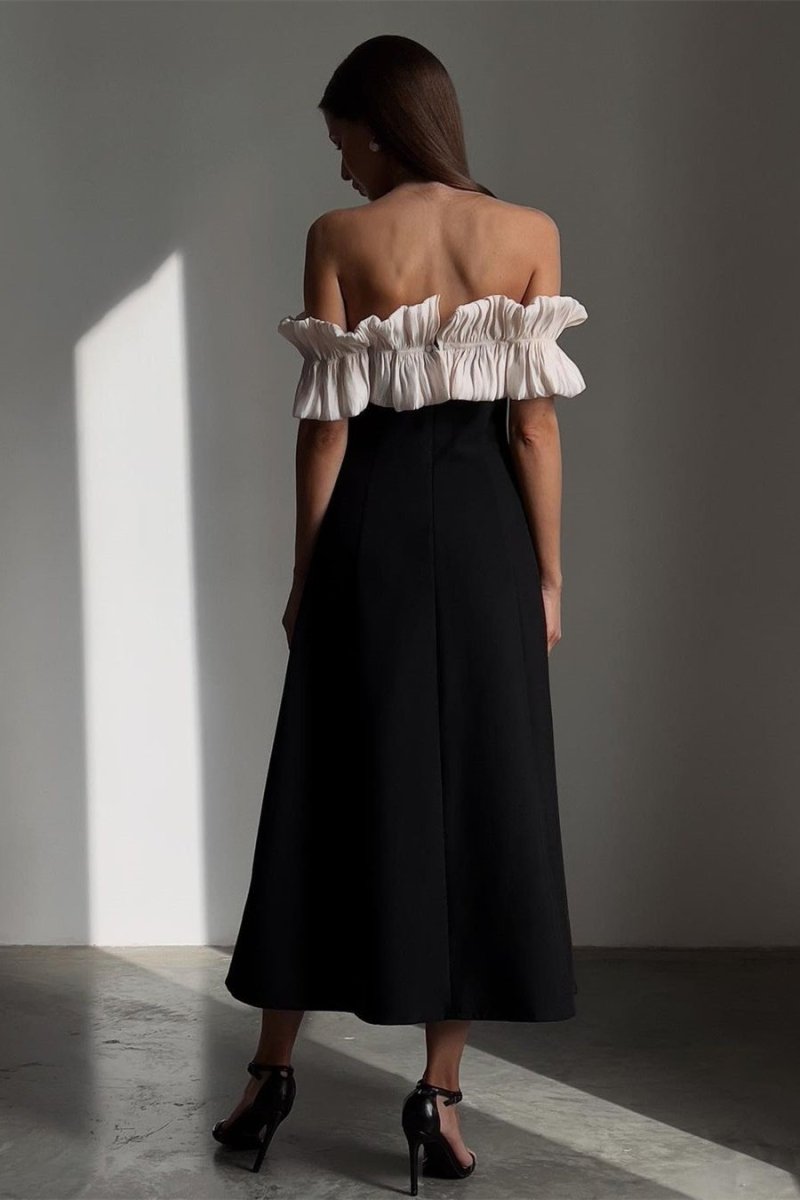 Bonnie Off-Shoulder Ruffled Maxi-Length Dress