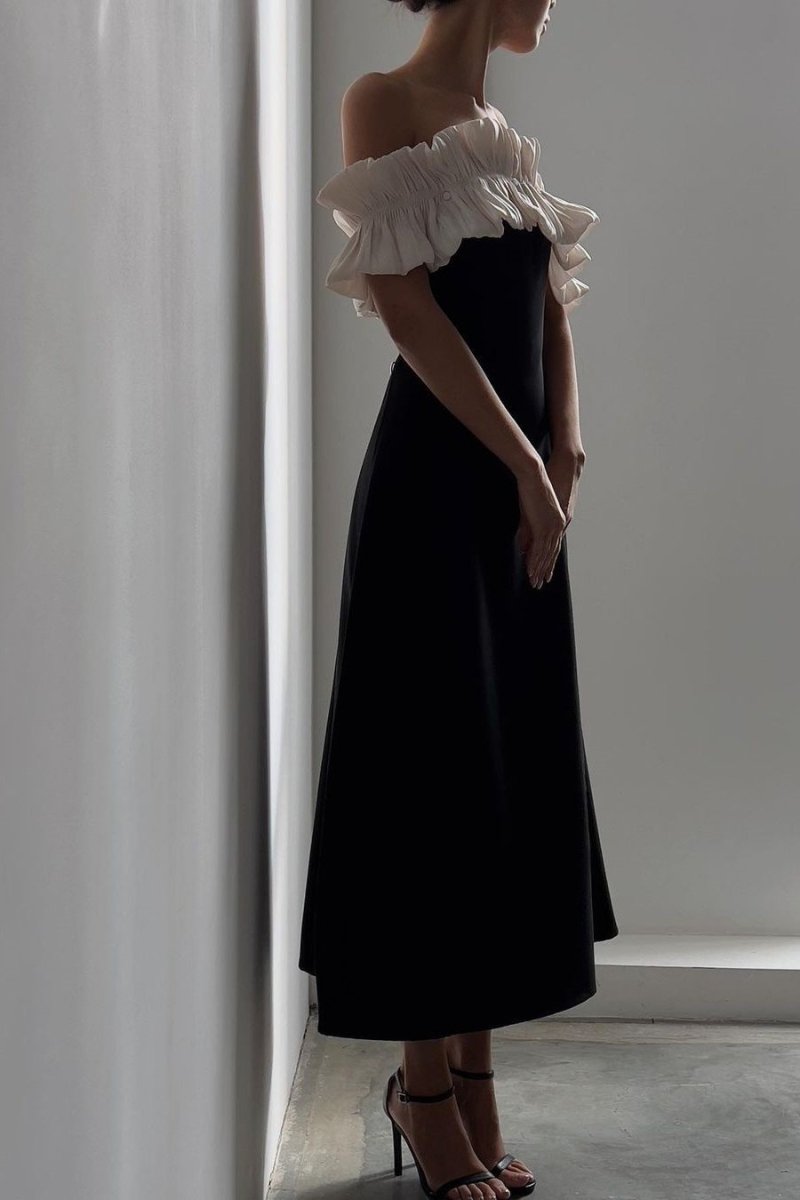 Bonnie Off-Shoulder Ruffled Maxi-Length Dress