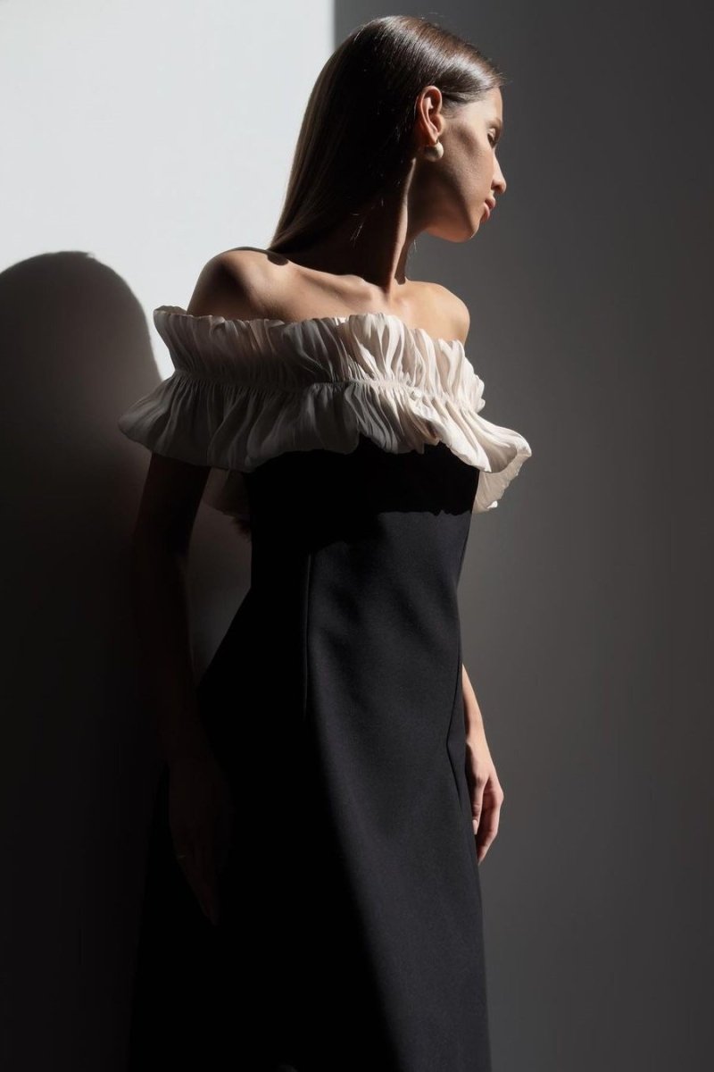 Bonnie Off-Shoulder Ruffled Maxi-Length Dress