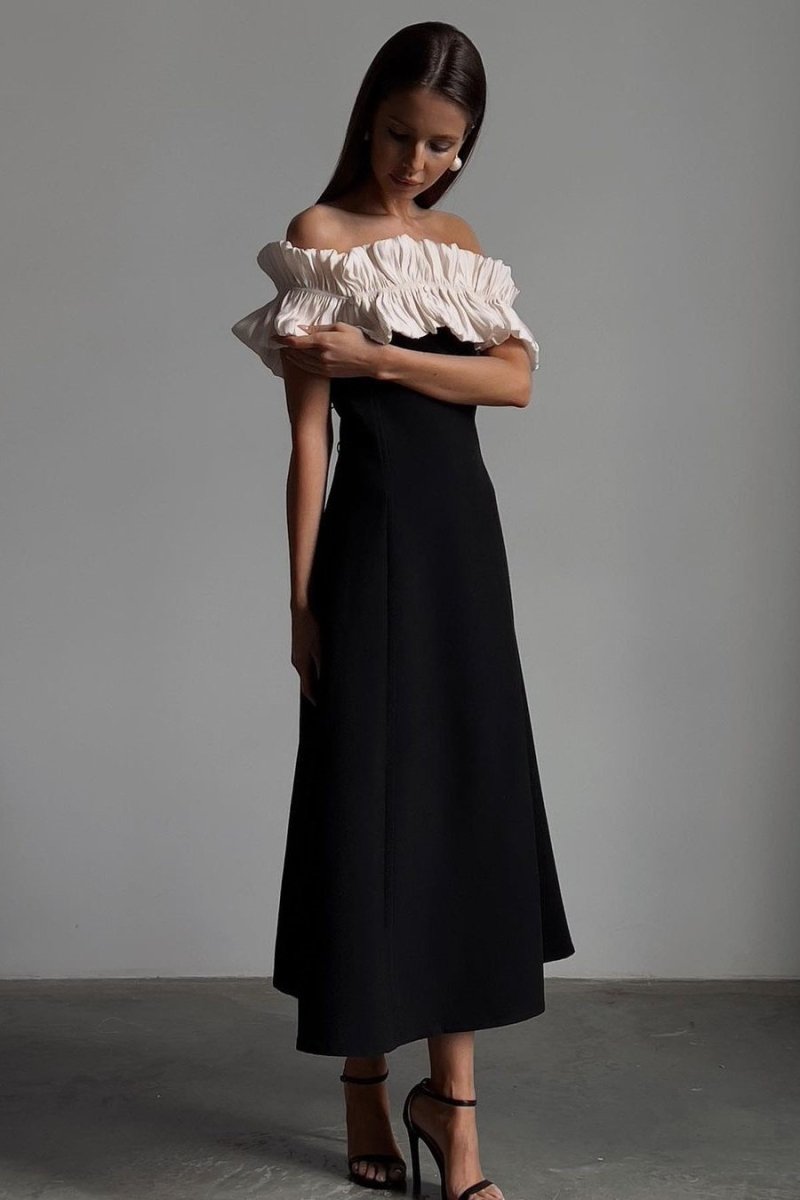 Bonnie Off-Shoulder Ruffled Maxi-Length Dress