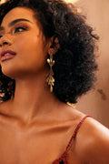 Statement Brass Leaf Dangle Earrings