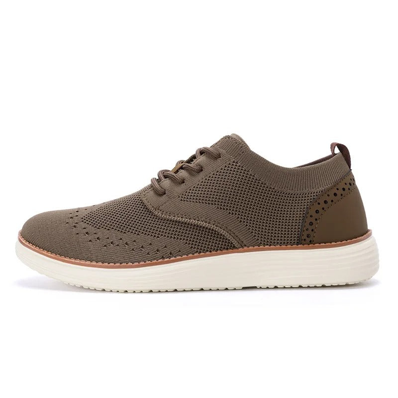 Knit Brogue Shoes with Wingtip Brogue Detail