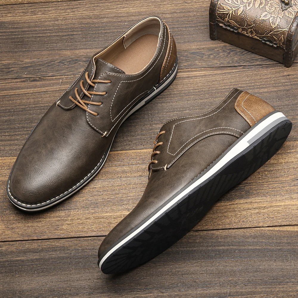 Leather Derby Shoes with Cushioned Insole