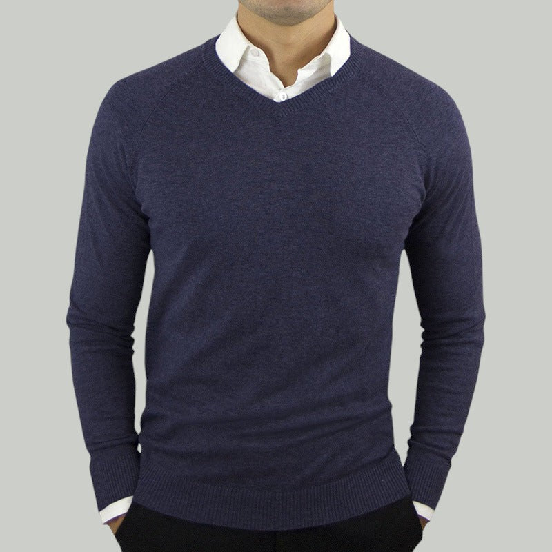 Breathable Wool Blend Sweater with Slim Fit