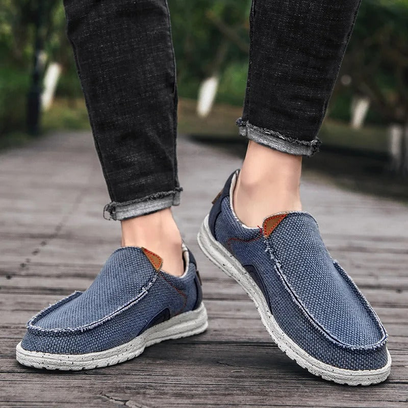 Canvas Slip-On Shoes with Rubber Sole