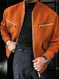 Wool Blend Jacket with Multiple Pockets