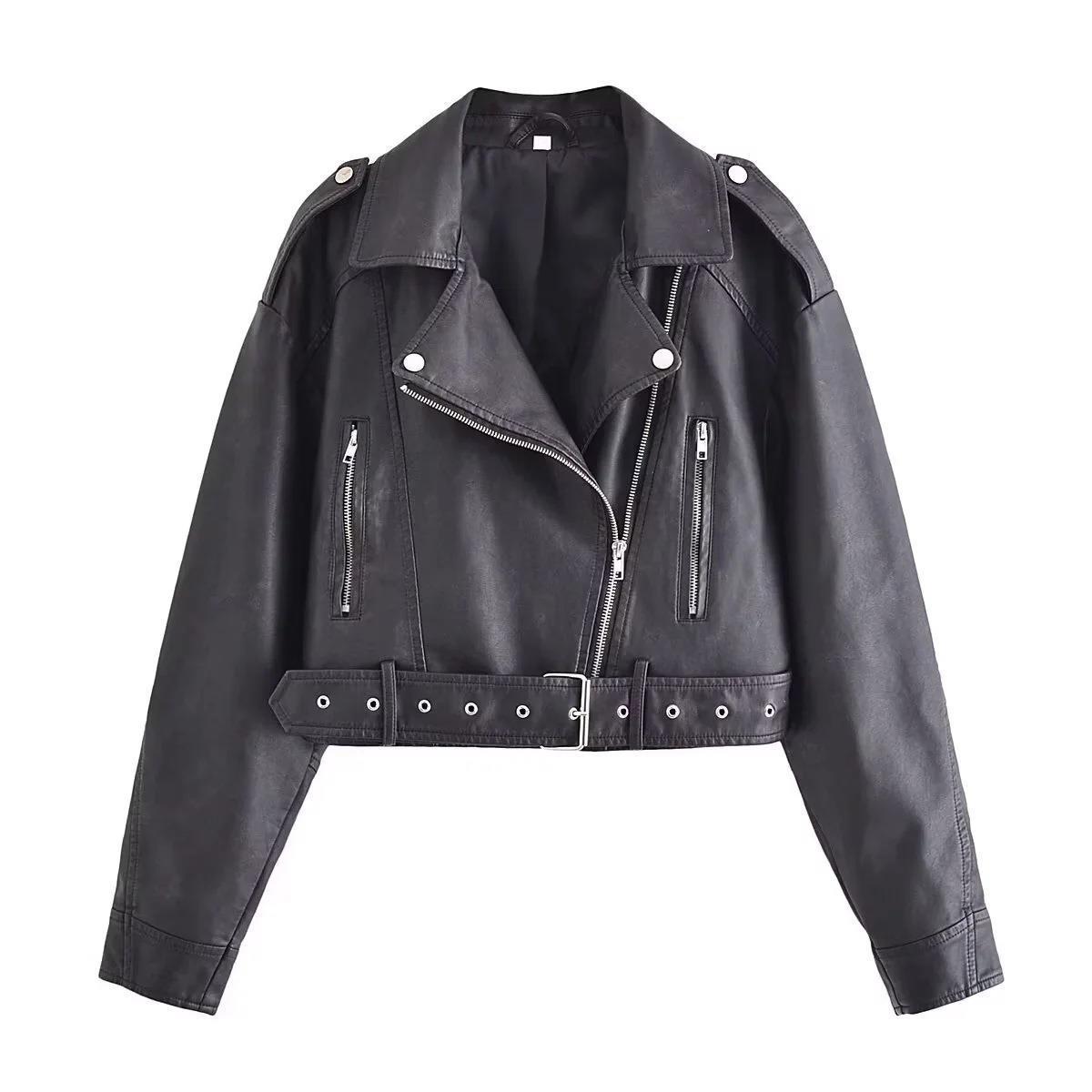 Washable Leather Jacket with Color Gradient