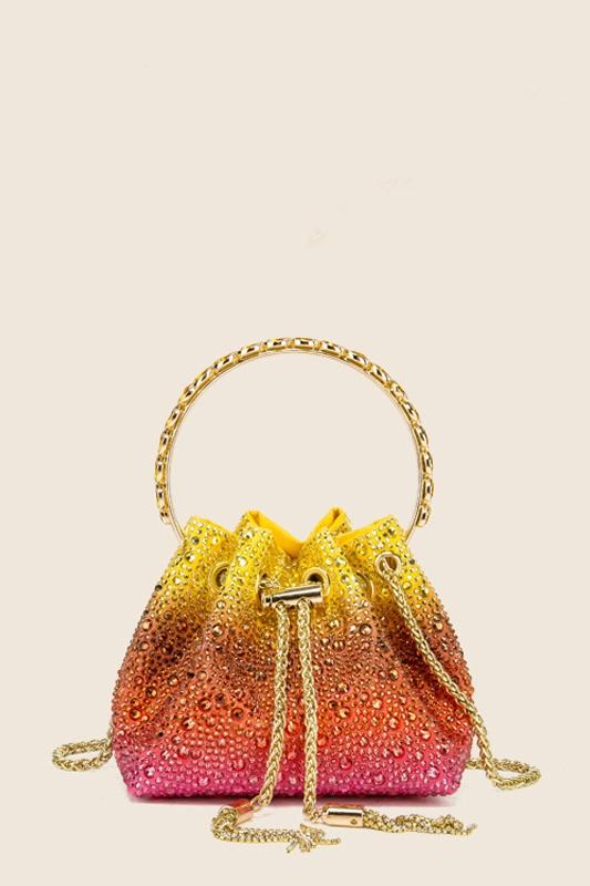 Modern Carlin Diamente Loop Handle Bucket Bag