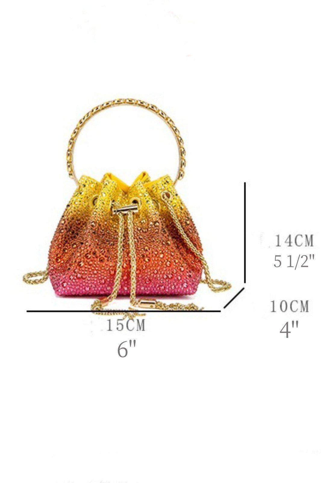 Modern Carlin Diamente Loop Handle Bucket Bag