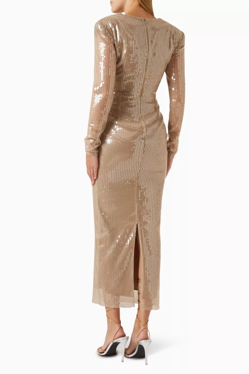Cathy Flower Sequins Midi-Length Dress