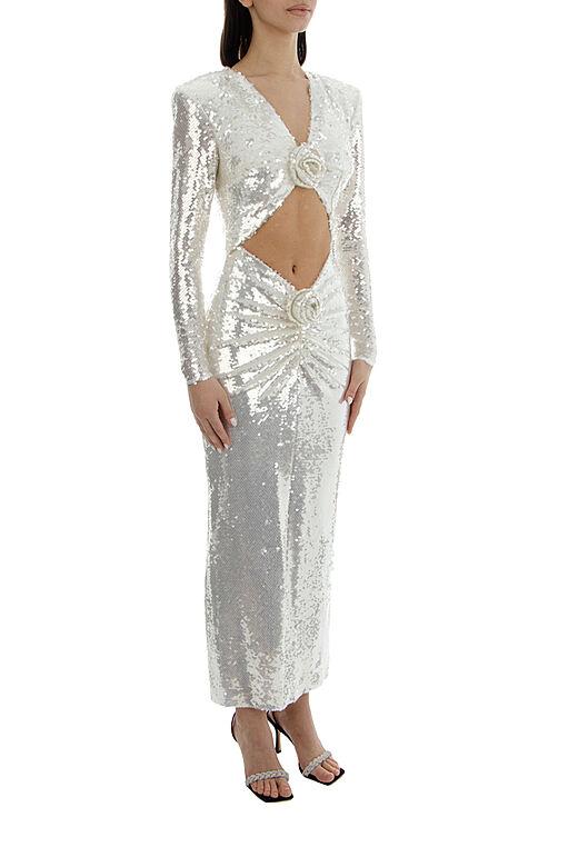 Cathy Flower Sequins Midi-Length Dress