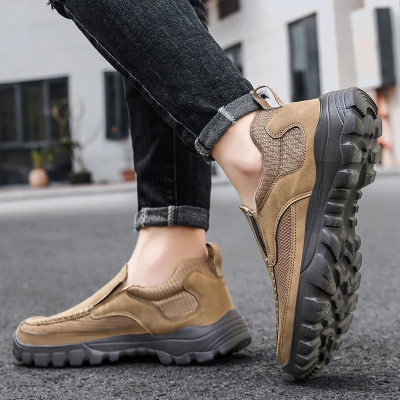 Suede Slip-On Shoes with Padded Collar