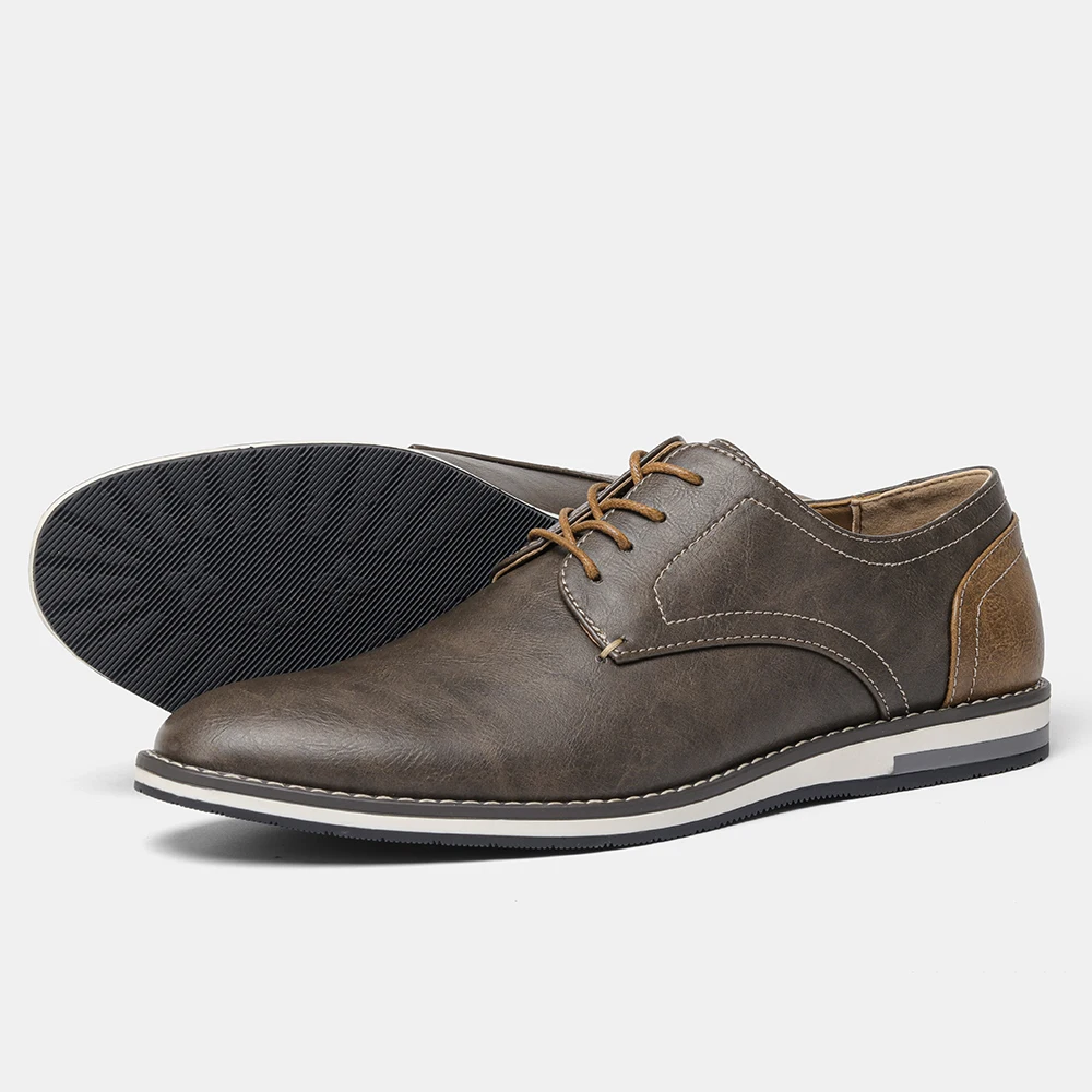 Leather Derby Shoes with Cushioned Insole
