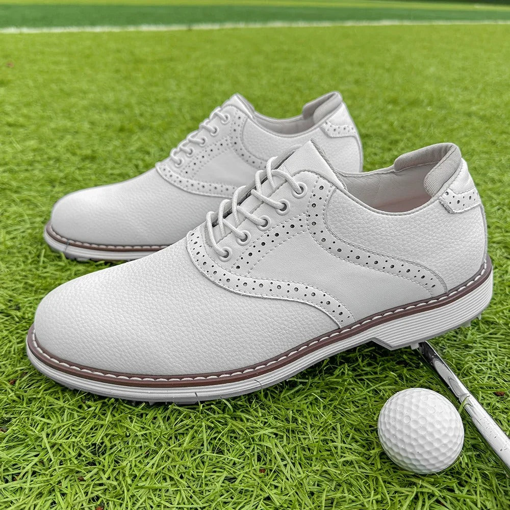 Pebbled Leather Brogue Shoes with Pebbled Texture