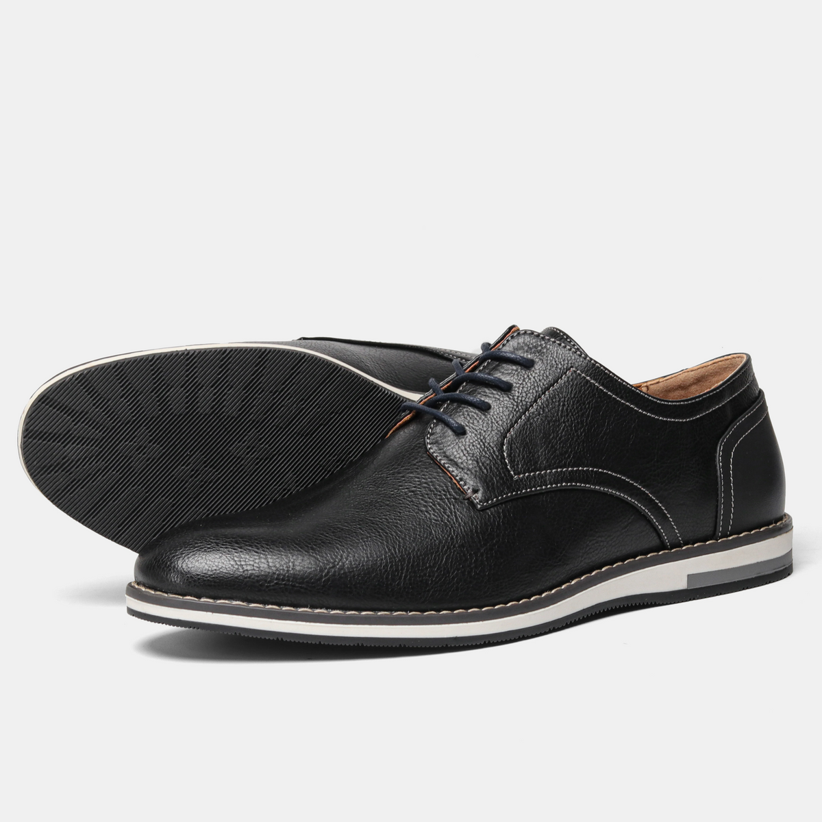 Leather Derby Shoes with Cushioned Insole